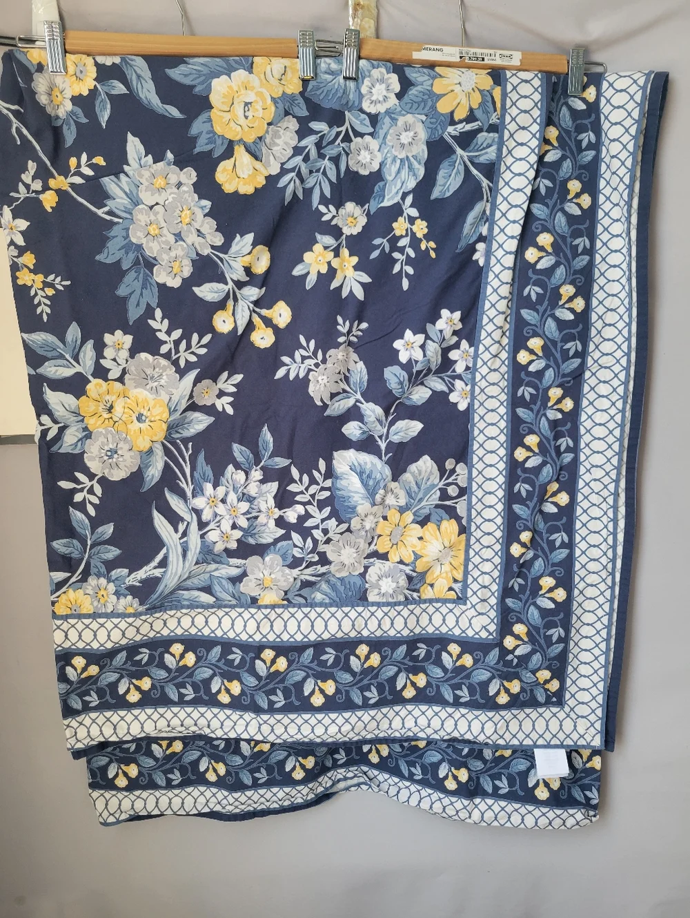 The Company Store Palmeros Floral Tablecloth Blue Yellow 70 x 120